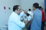 Vacinação contra gripe mobilizou comerciantes e comerciários de Naviraí (Foto: Folha de Naviraí/Jr Lopes)